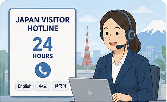 Multilingual Japan Visitor Hotline operator providing 24-hour emergency assistance