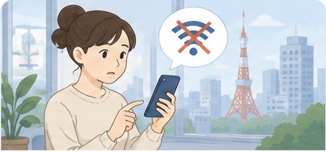Traveler unable to connect a smartphone to the internet in Japan