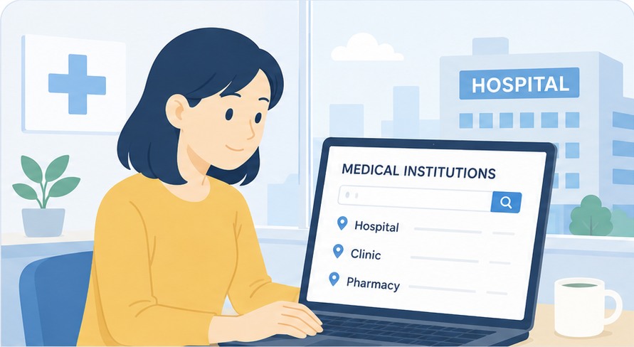 Traveler searching for an appropriate medical institution in Japan