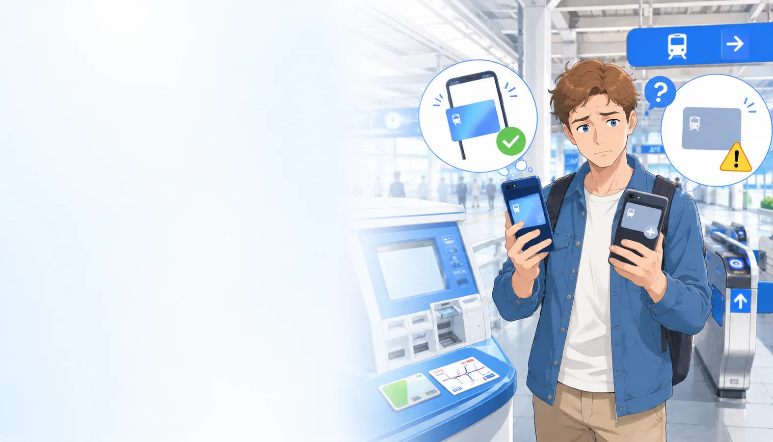 Traveler checking whether a phone supports Mobile Suica in Japan