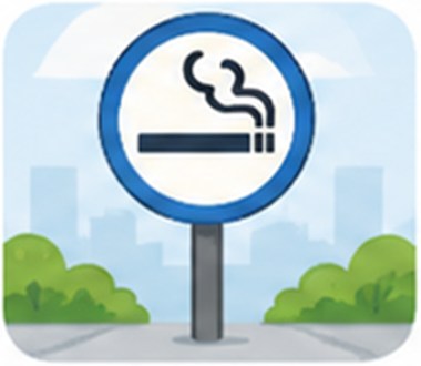 No-smoking sign explaining where travelers may smoke in Japan