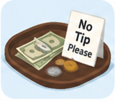 Traveler learning that tipping is generally not expected in Japan