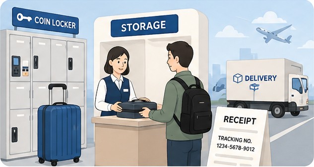 Coin lockers, staffed luggage storage and delivery service