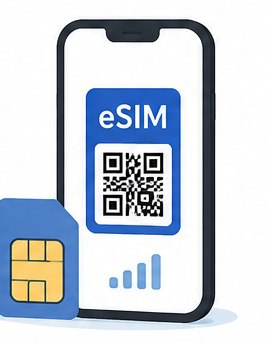 SIM card and eSIM on a smartphone