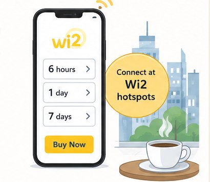 Wi2 300 time-pass choices on a smartphone