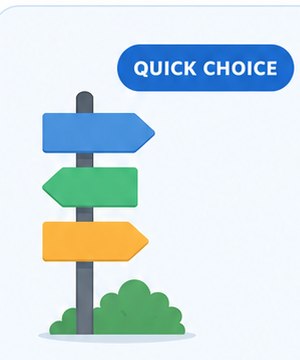 Direction sign for choosing an internet option
