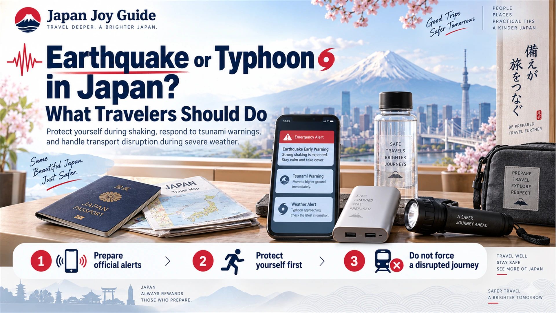 Earthquake and typhoon safety steps for travelers in Japan