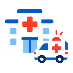 Hospital and ambulance icon